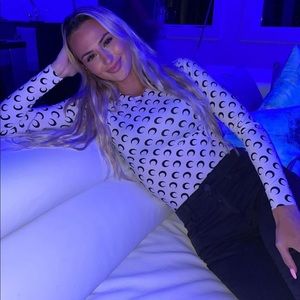 MARINE SERRE
White & Black Second Skin Moon Top